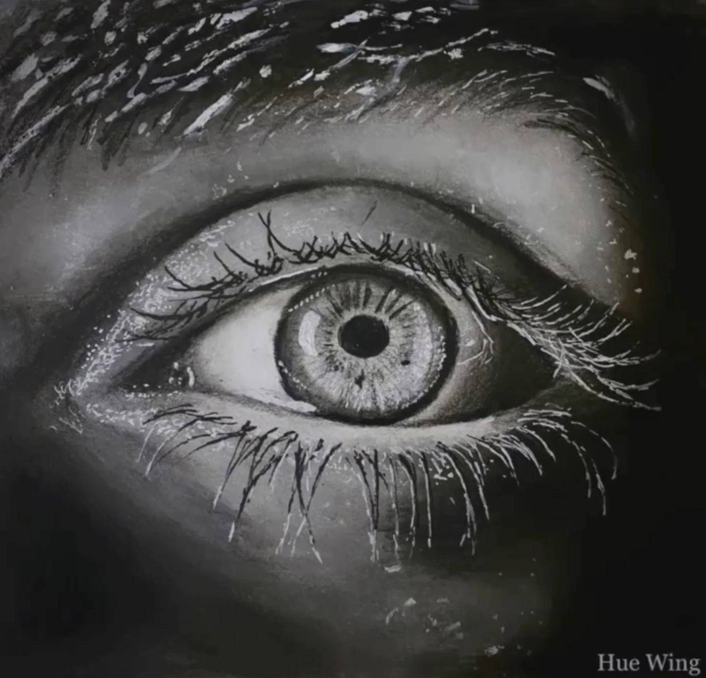 Hyperrealistic sketch of a human eye by HueWing