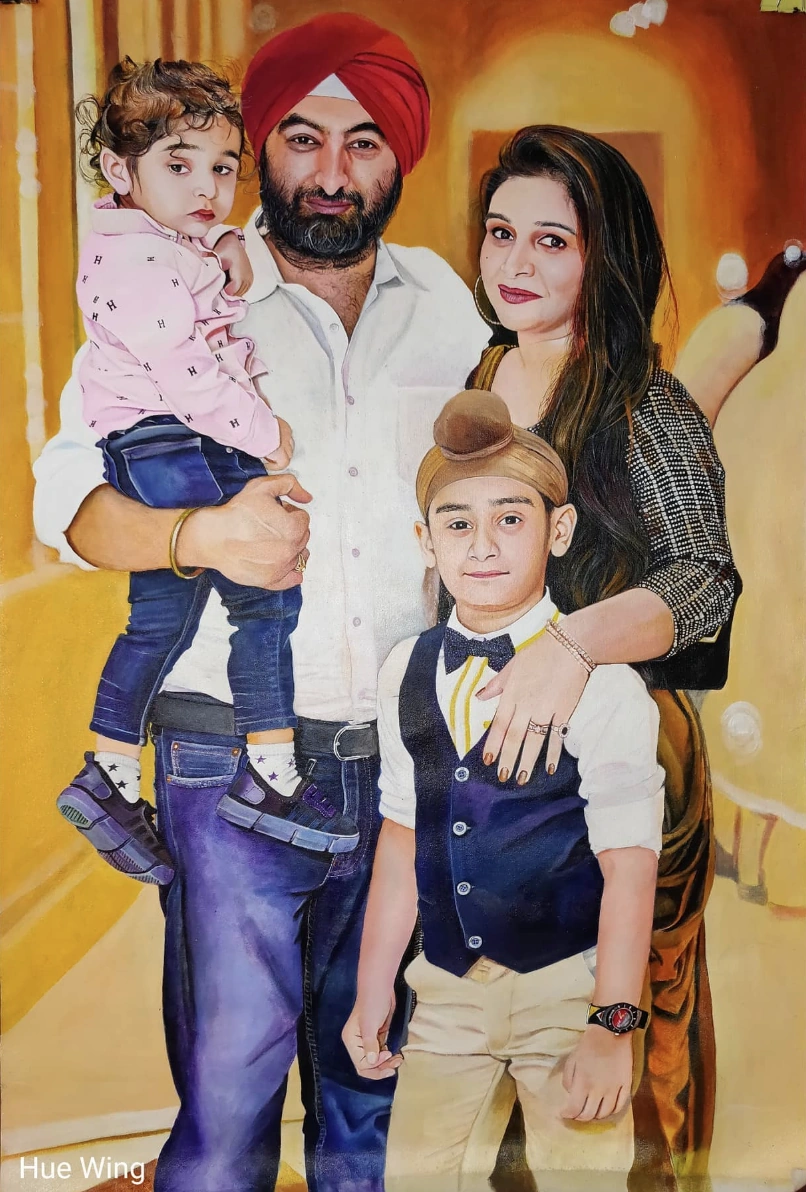 Hyperrealistic portrait titled Family Portrait by HueWing