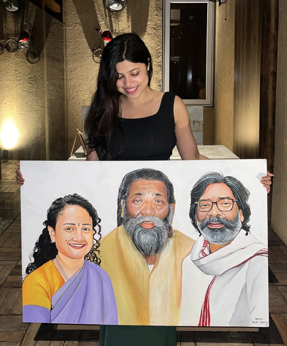 Hyperrealistic portrait titled Indian Leaders by HueWing
